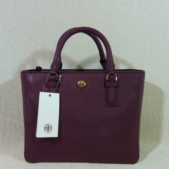 NEW Tory Burch Robinson Shiraz Saffiano Leather Square Mini Tote Crossbody Bag - Picture 3 of 12